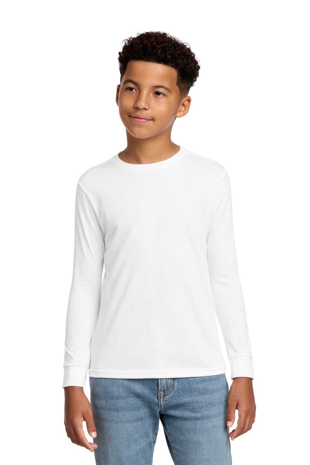 District Youth Perfect Tri Long Sleeve Tee. DT132Y (Choose Your Design)