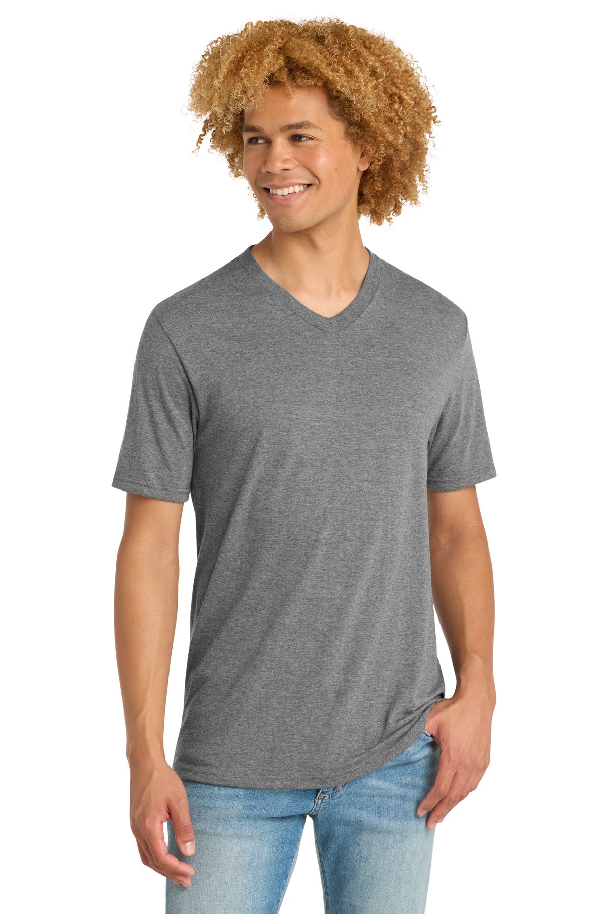 District Perfect Tri V-Neck Tee. DT1350 (Choose Your Design)