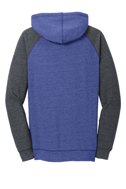 District Women's Lightweight Fleece Raglan Hoodie. DT296 (Choose Your Design)