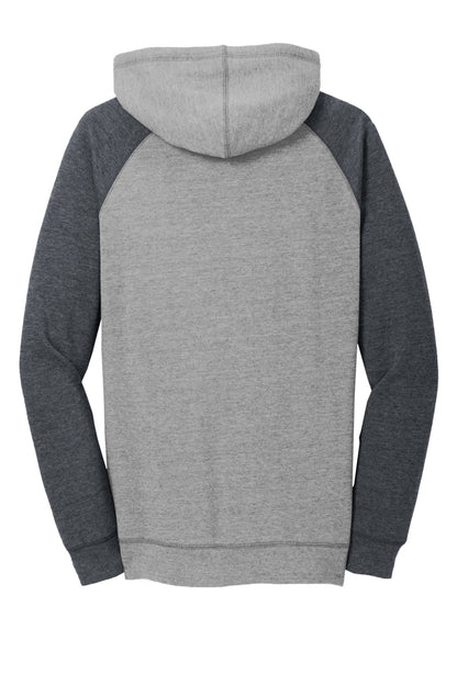District Women's Lightweight Fleece Raglan Hoodie. DT296 (Choose Your Design)