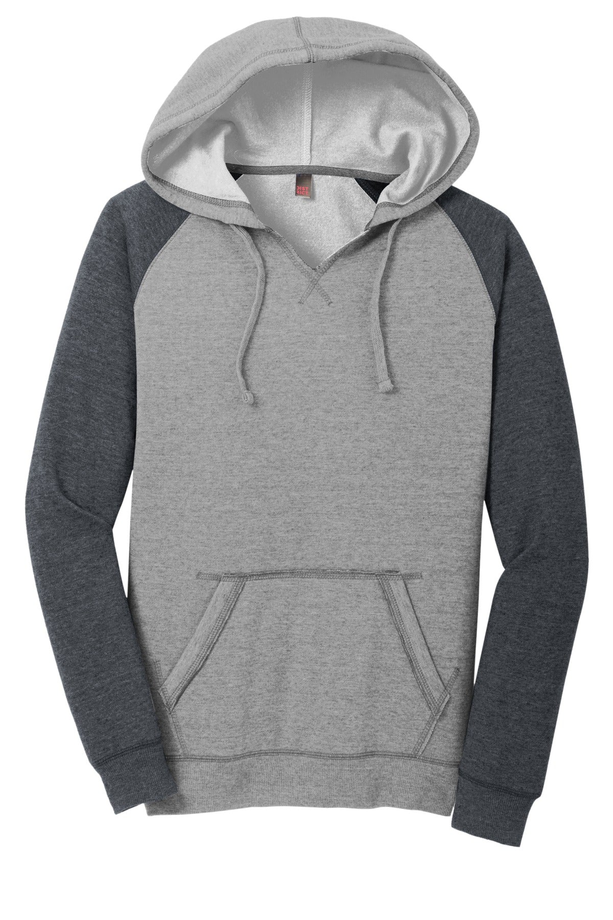 District Women's Lightweight Fleece Raglan Hoodie. DT296 (Choose Your Design)