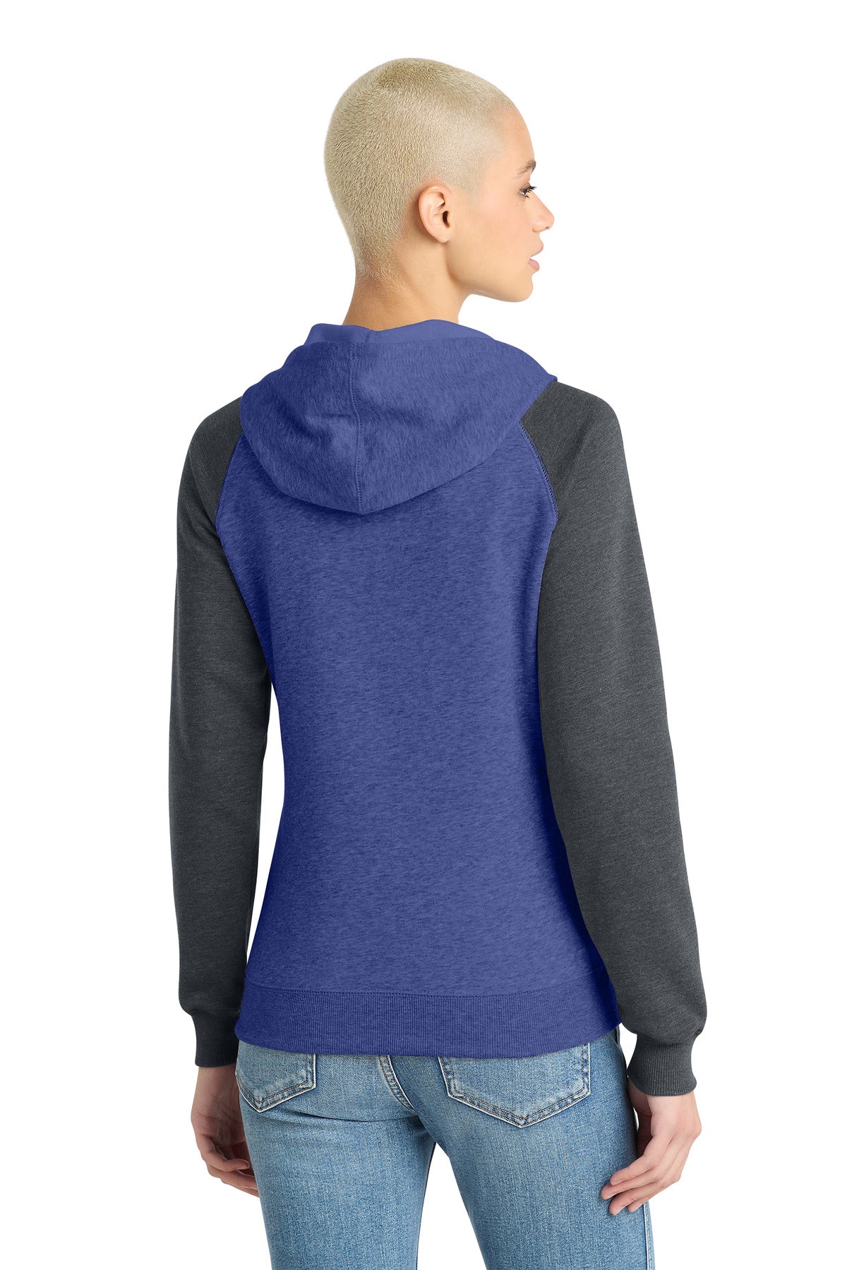 District Women's Lightweight Fleece Raglan Hoodie. DT296 (Choose Your Design)