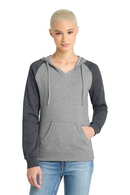 District Women's Lightweight Fleece Raglan Hoodie. DT296 (Choose Your Design)