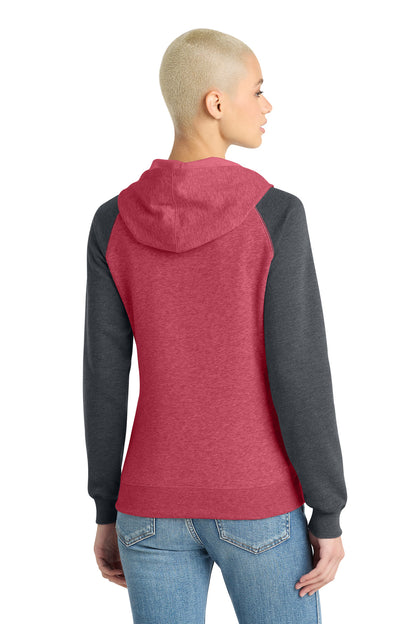 District Women's Lightweight Fleece Raglan Hoodie. DT296 (Choose Your Design)