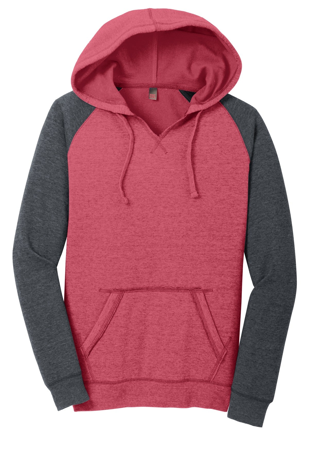 District Women's Lightweight Fleece Raglan Hoodie. DT296 (Choose Your Design)