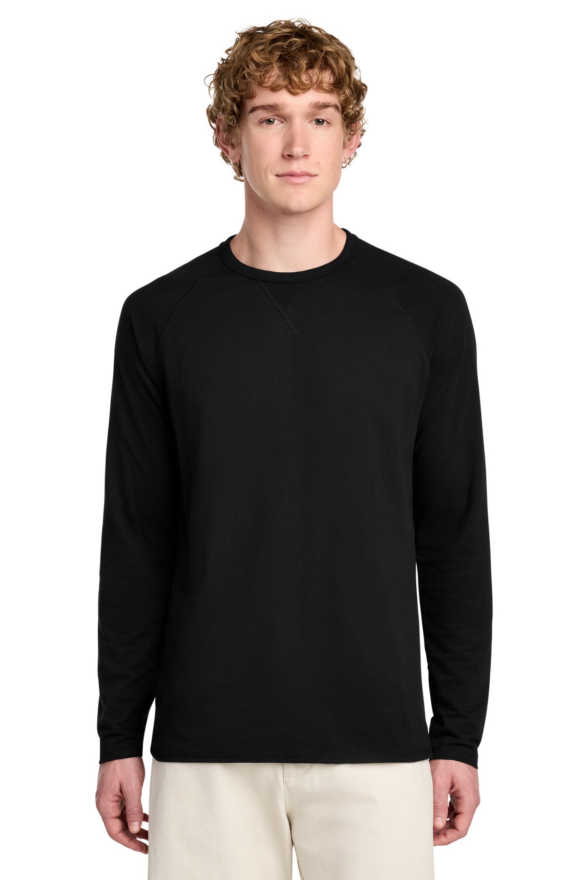 District Featherweight French Terry Long Sleeve Crewneck. DT572 (Choose Your Design)