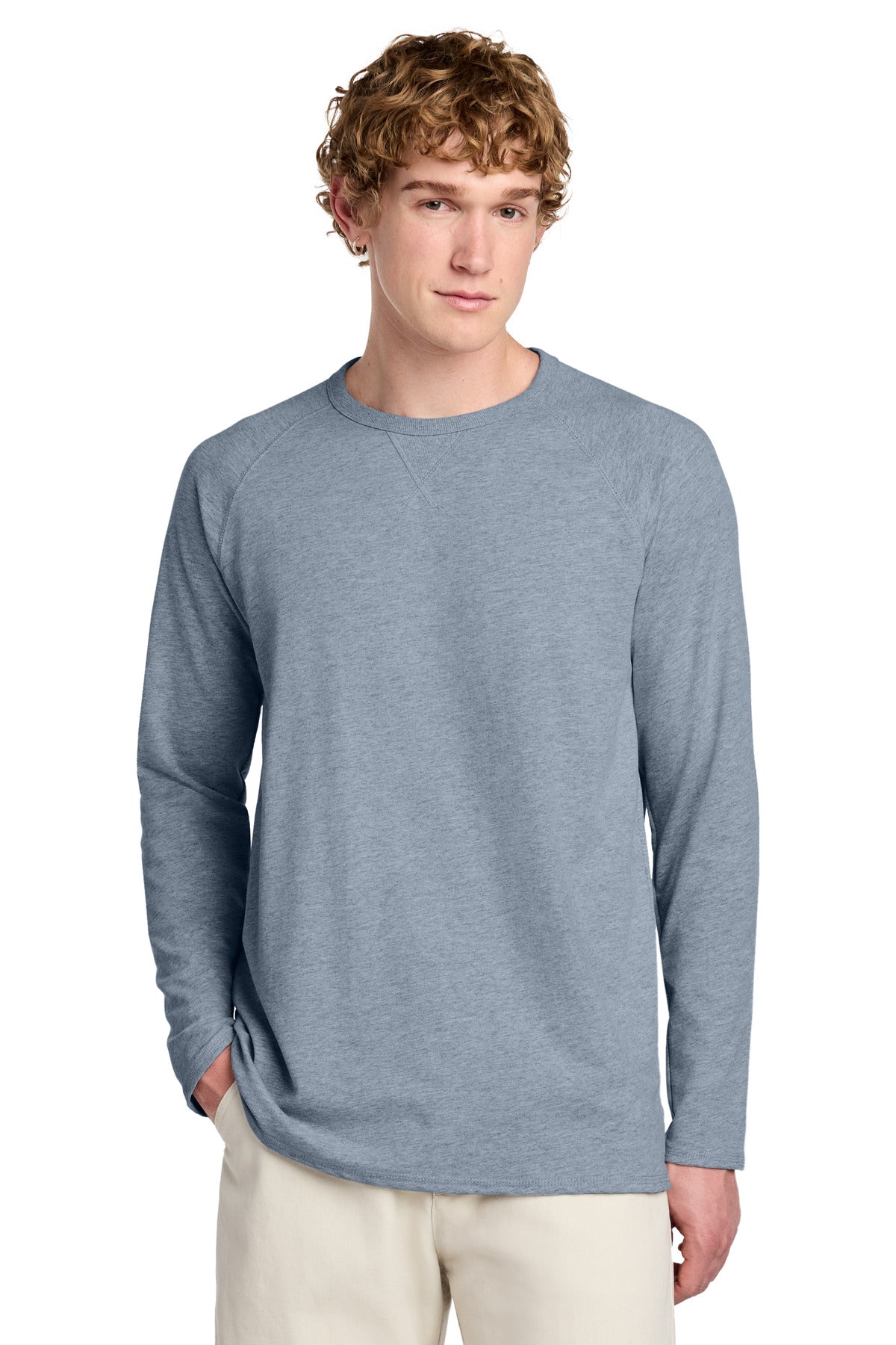 District Featherweight French Terry Long Sleeve Crewneck. DT572 (Choose Your Design)