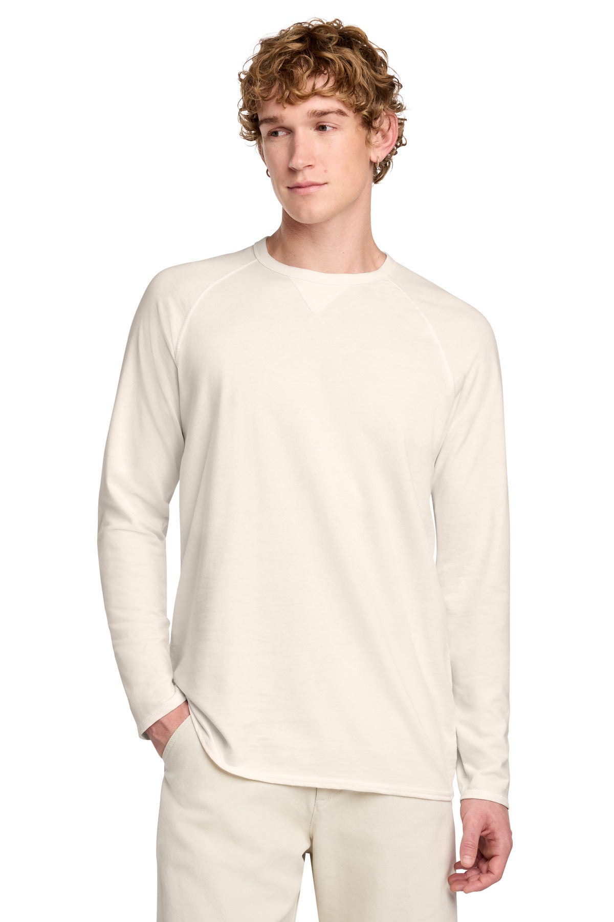 District Featherweight French Terry Long Sleeve Crewneck. DT572 (Choose Your Design)