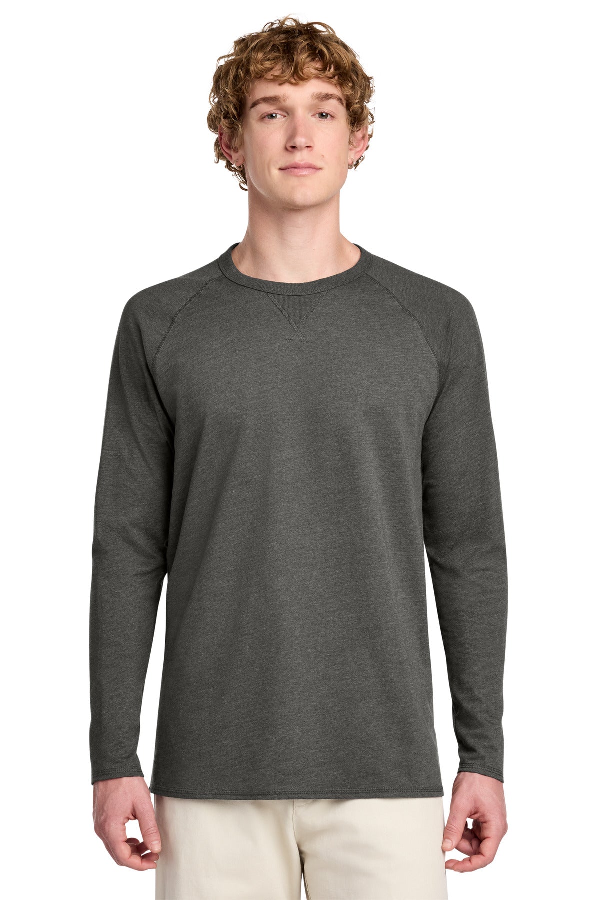 District Featherweight French Terry Long Sleeve Crewneck. DT572 (Choose Your Design)