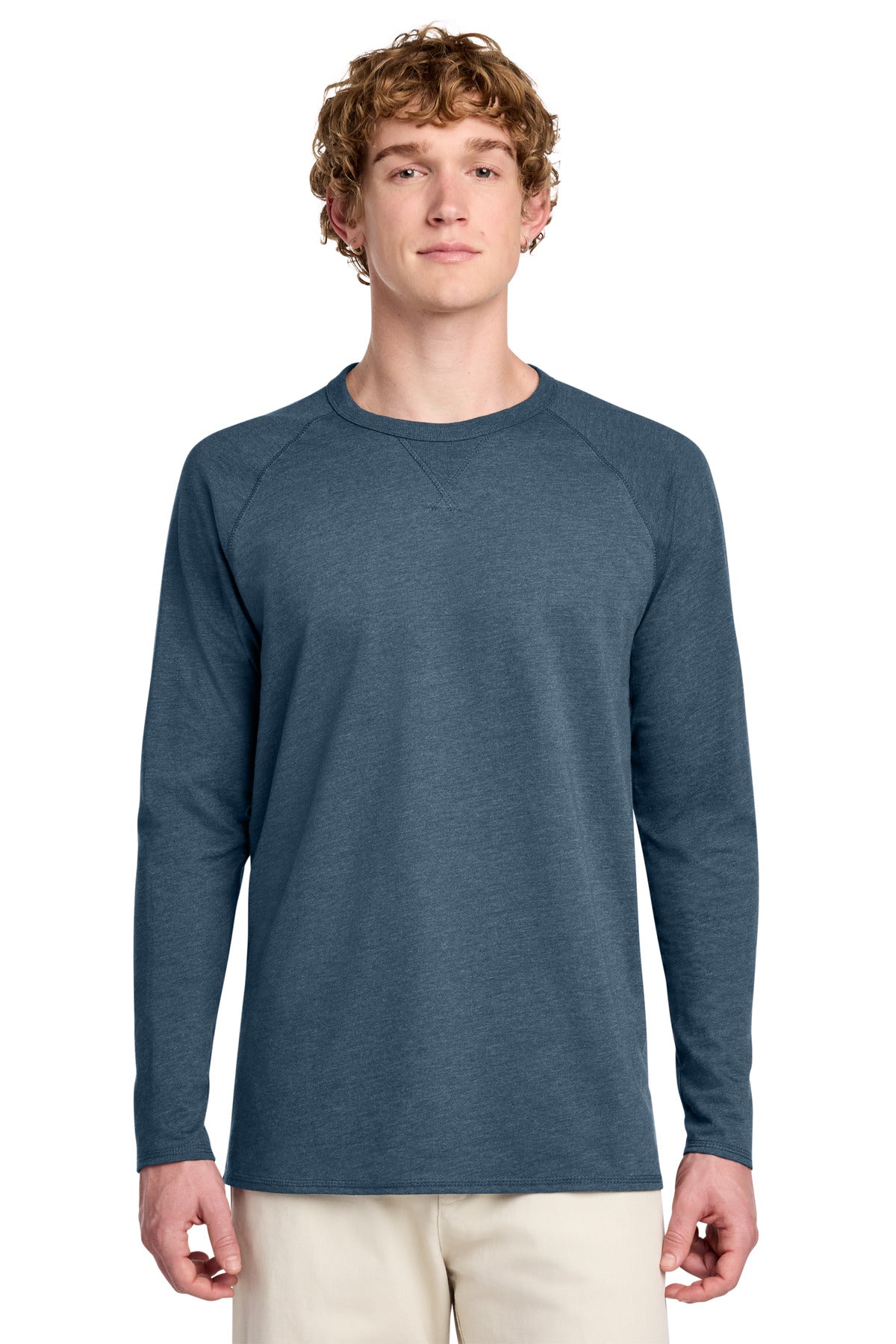 District Featherweight French Terry Long Sleeve Crewneck. DT572 (Choose Your Design)