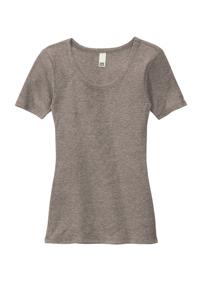 District Women's V.I.T.Rib Scoop Neck Tee. DT6020 (Choose Your Design)