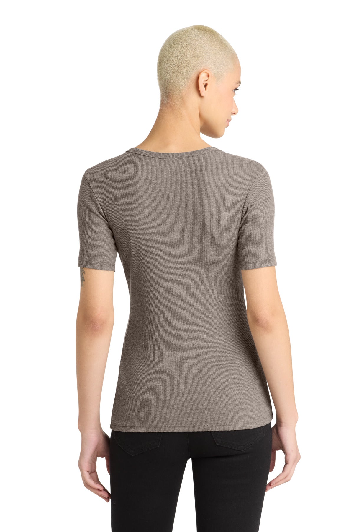 District Women's V.I.T.Rib Scoop Neck Tee. DT6020 (Choose Your Design)