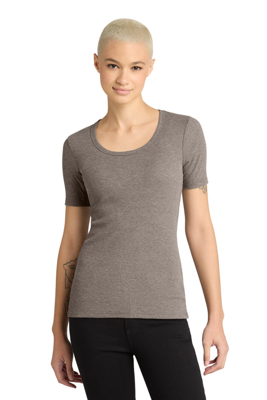 District Women's V.I.T.Rib Scoop Neck Tee. DT6020 (Choose Your Design)