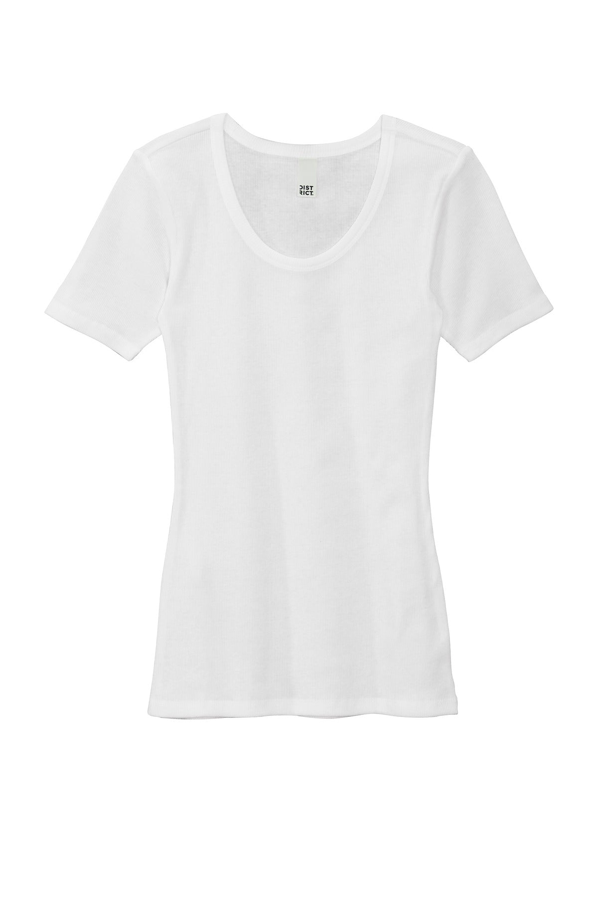 District Women's V.I.T.Rib Scoop Neck Tee. DT6020 (Choose Your Design)