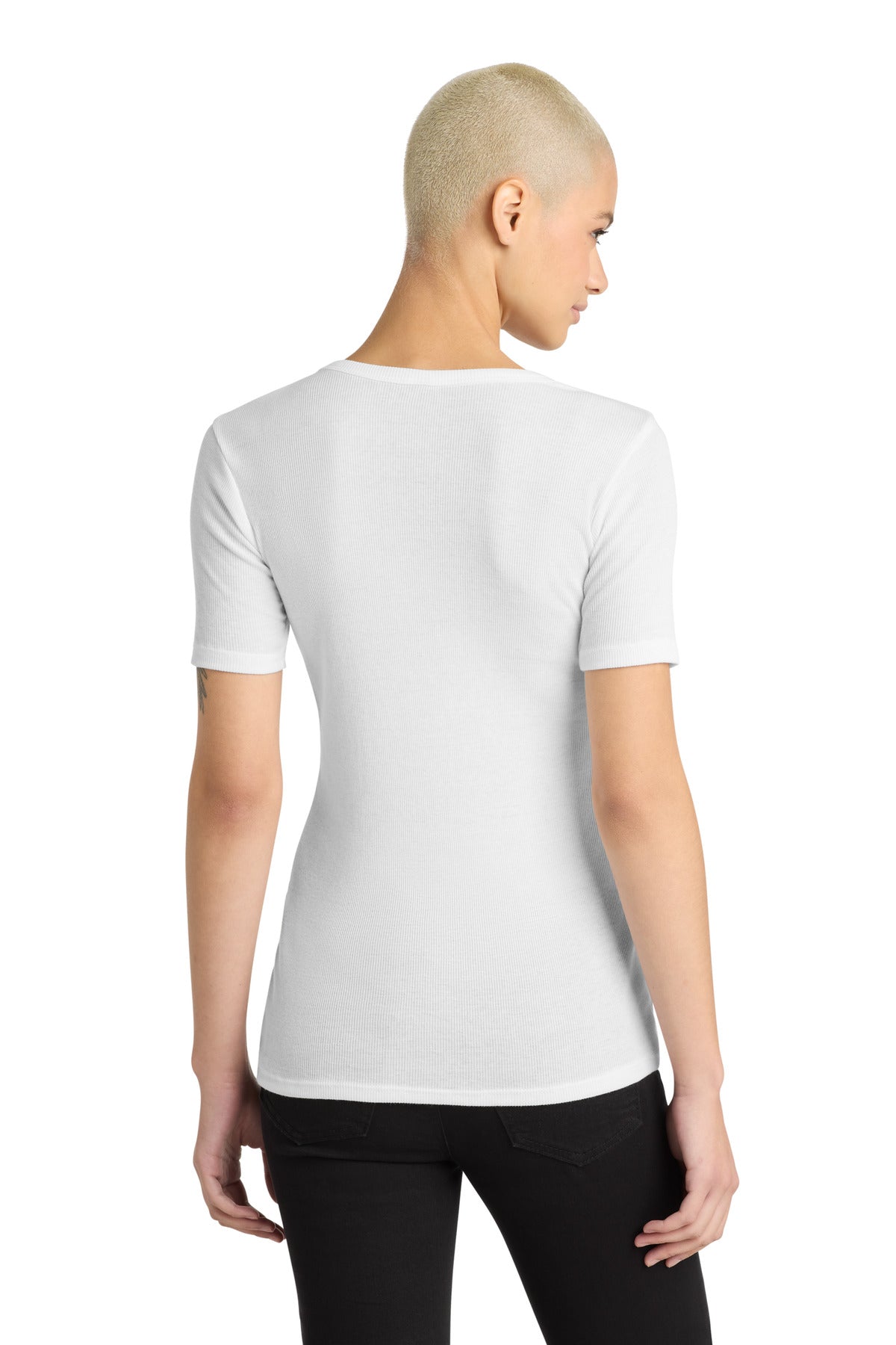 District Women's V.I.T.Rib Scoop Neck Tee. DT6020 (Choose Your Design)