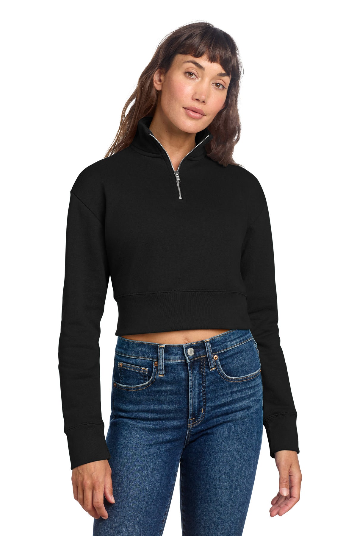 District Women's V.I.T. Fleece 1/2-Zip. DT6111 (Choose Your Design)