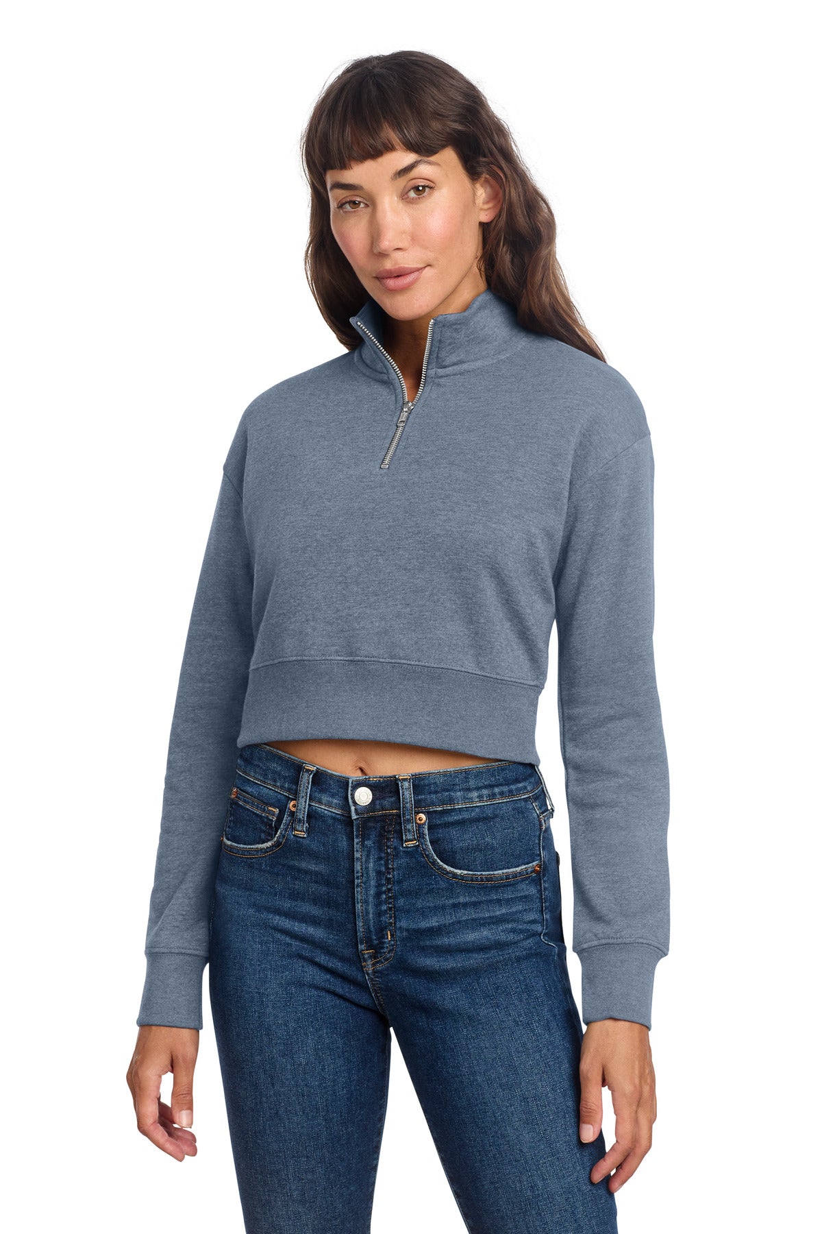 District Women's V.I.T. Fleece 1/2-Zip. DT6111 (Choose Your Design)