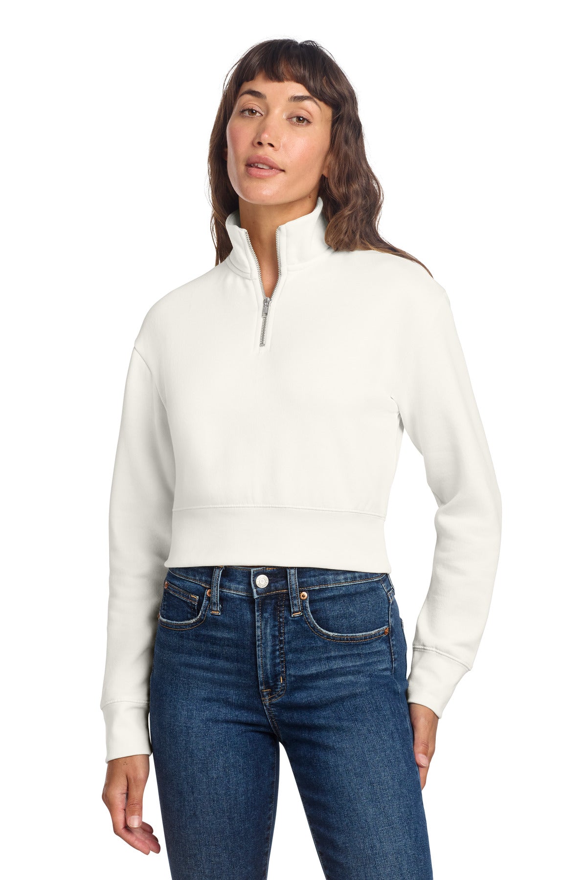 District Women's V.I.T. Fleece 1/2-Zip. DT6111 (Choose Your Design)