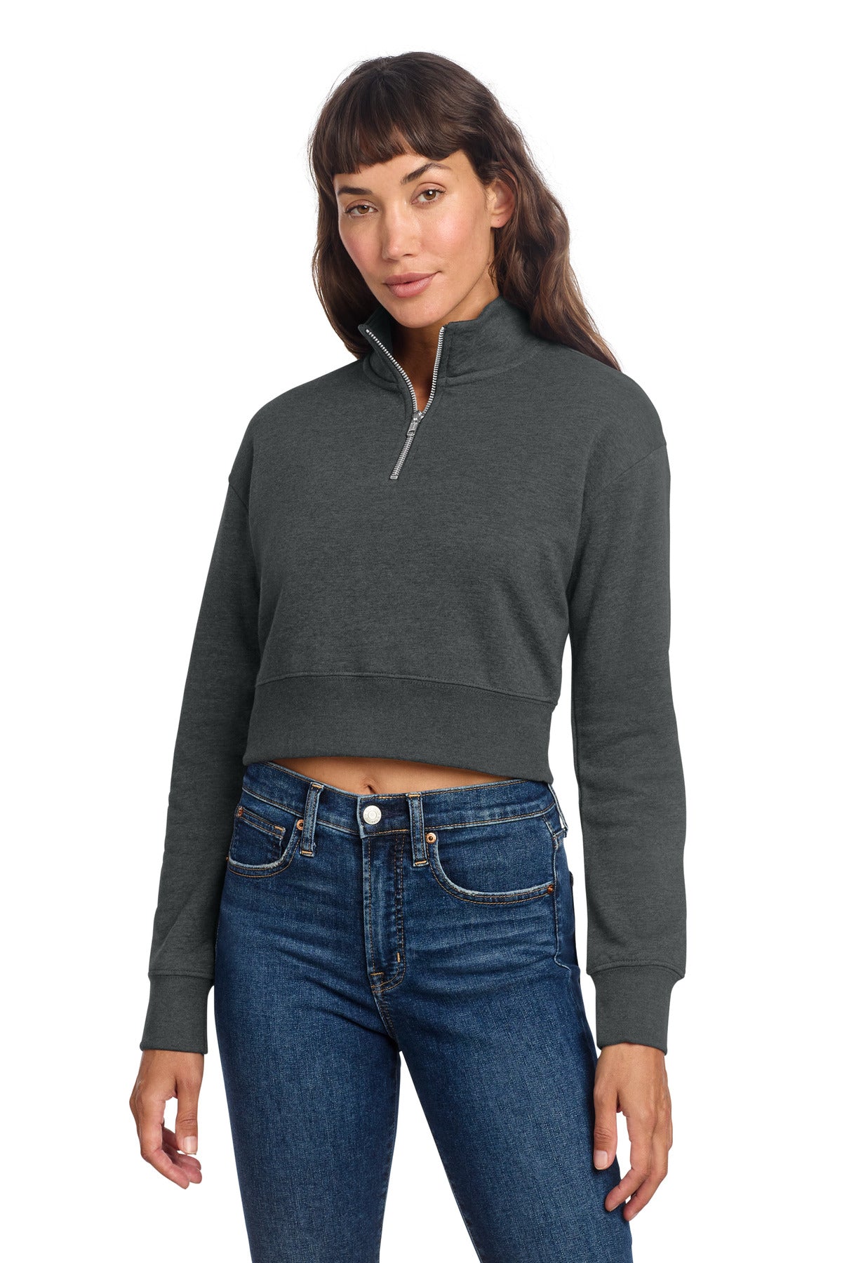 District Women's V.I.T. Fleece 1/2-Zip. DT6111 (Choose Your Design)