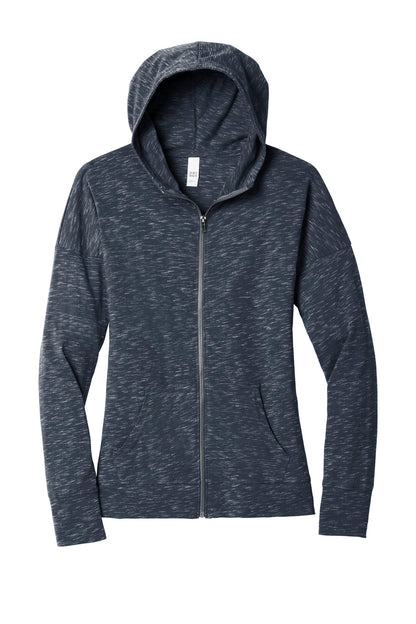 District Women's Medal Full-Zip Hoodie. DT665 (Choose Your Design)