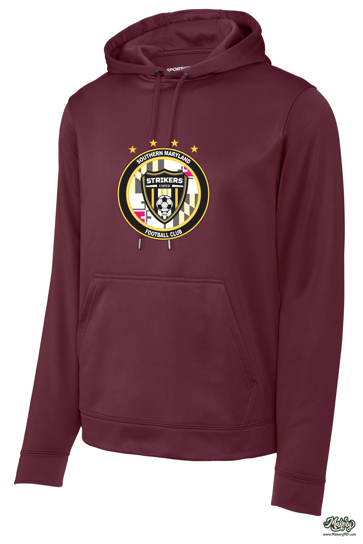 Performance Hoodie / Maroon / front