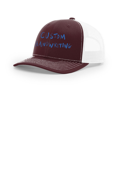 Richardson Trucker Cap 112 (Custom Handwriting to Embroidery)