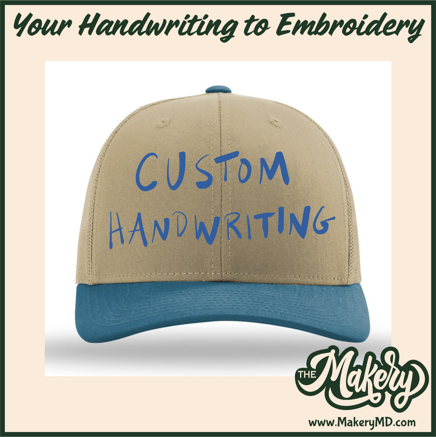 Richardson Trucker Cap 112 (Custom Handwriting to Embroidery)