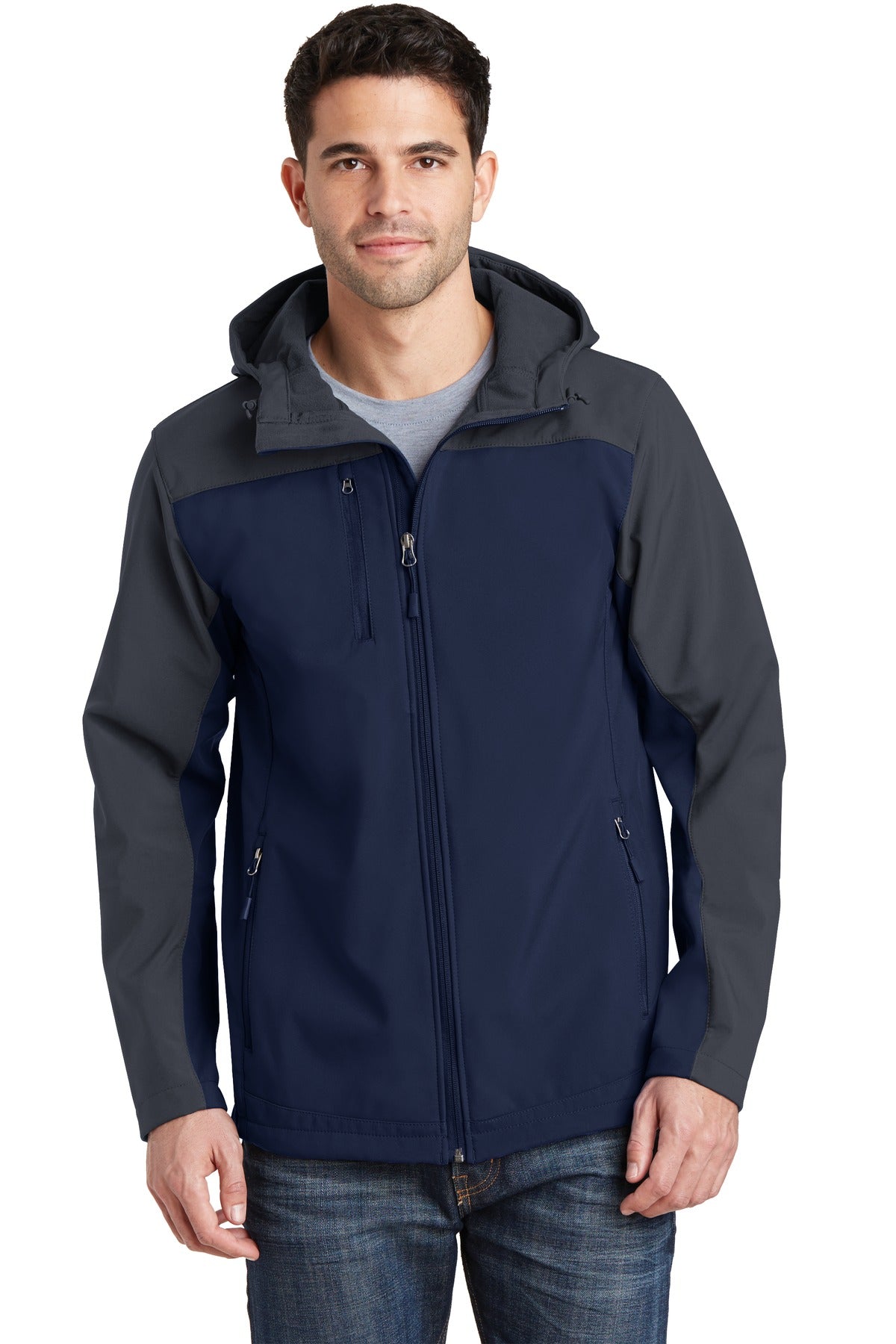 Port Authority Hooded Core Soft Shell Jacket. J335 (Choose Your Design)