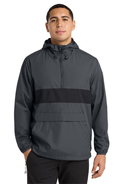 Sport-Tek Zipped Pocket Anorak. JST65 (Choose Your Design)