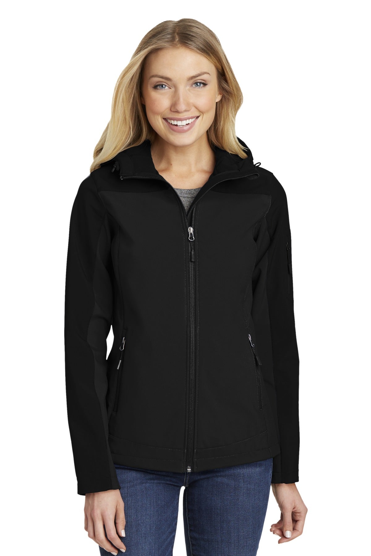 Port Authority Ladies Hooded Core Soft Shell Jacket. L335 (Choose Your Design)