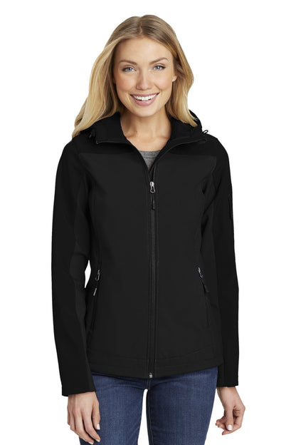 Port Authority Ladies Hooded Core Soft Shell Jacket. L335 (Choose Your Design)