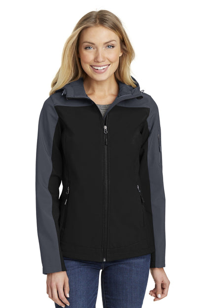 Port Authority Ladies Hooded Core Soft Shell Jacket. L335 (Choose Your Design)