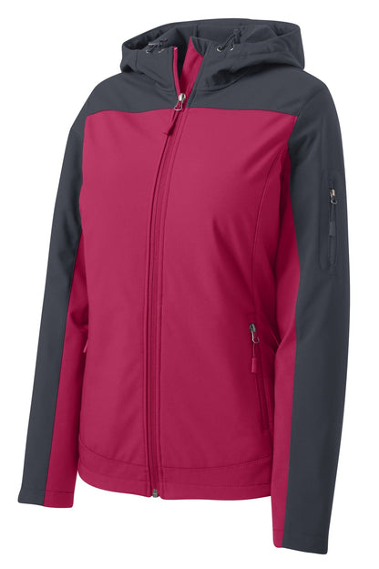 Port Authority Ladies Hooded Core Soft Shell Jacket. L335 (Choose Your Design)