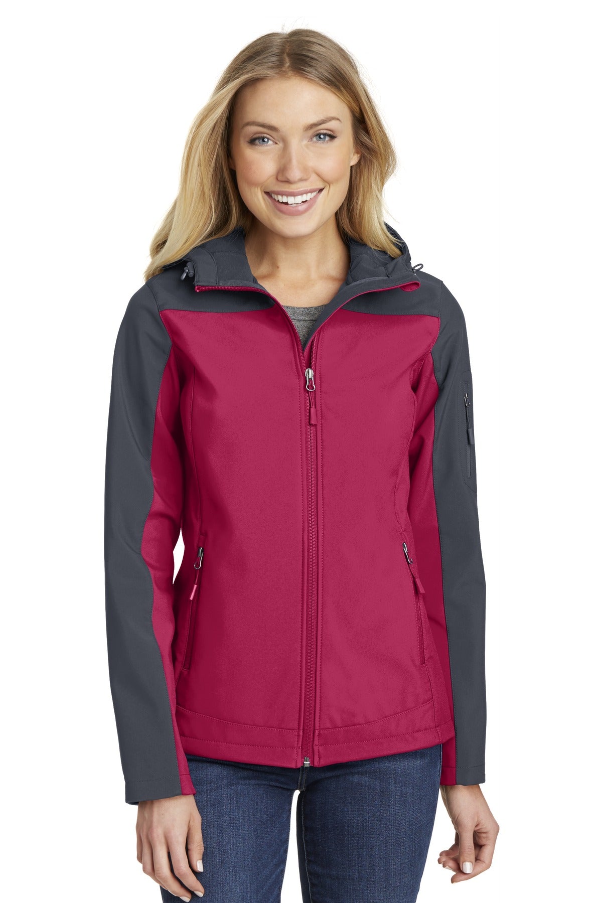 Port Authority Ladies Hooded Core Soft Shell Jacket. L335 (Choose Your Design)