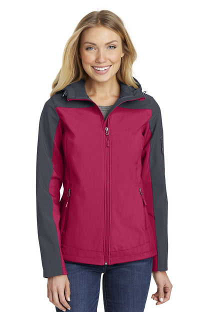 Port Authority Ladies Hooded Core Soft Shell Jacket. L335 (Choose Your Design)