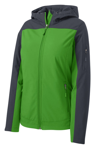 Port Authority Ladies Hooded Core Soft Shell Jacket. L335 (Choose Your Design)
