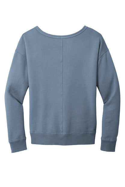 Port & Co Women's Beach Wash Garment-Dyed V-Neck Sweatshirt LPC098V (Choose Your Logo)
