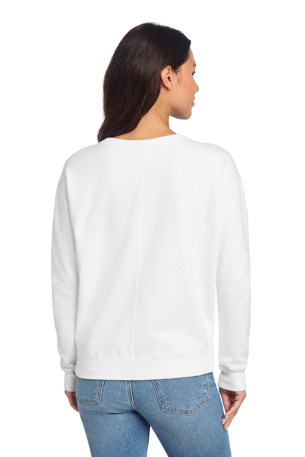 Port & Co Women's Beach Wash Garment-Dyed V-Neck Sweatshirt LPC098V (Choose Your Logo)