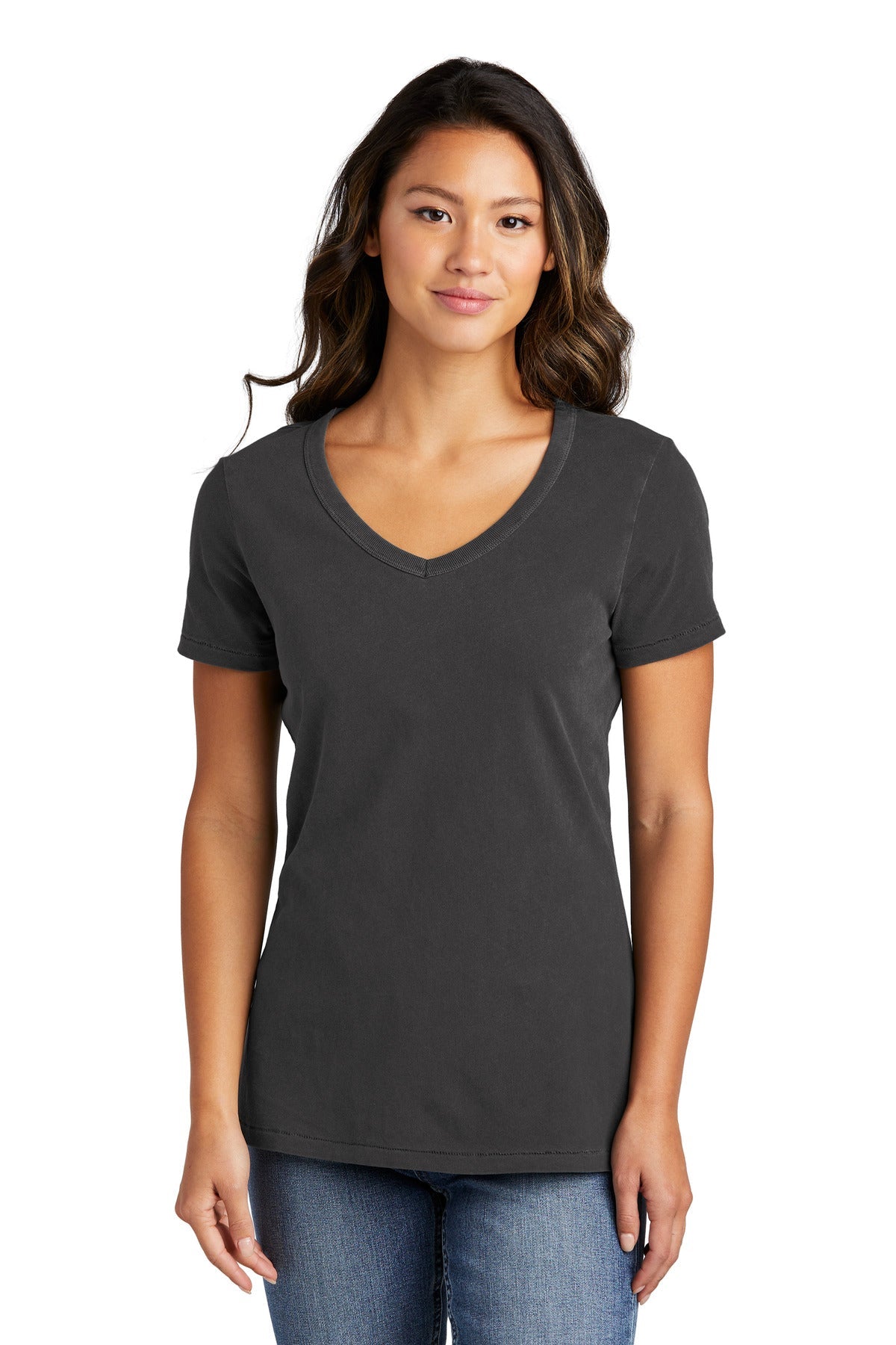 Port & Co Women's Beach Wash Garment-Dyed V-Neck Tee LPC099V