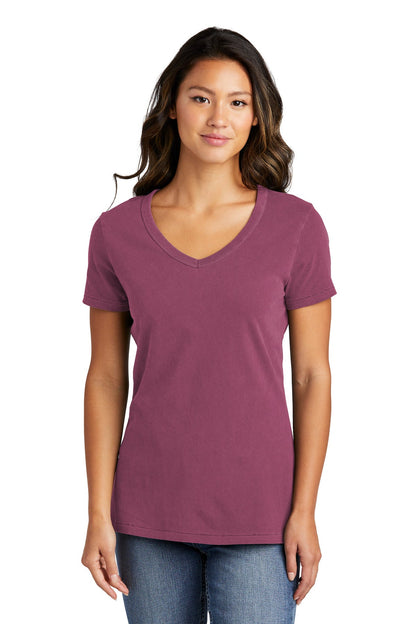 Port & Co Women's Beach Wash Garment-Dyed V-Neck Tee LPC099V