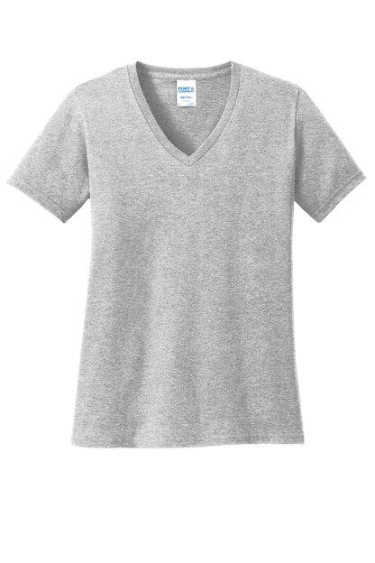 Port & Co Women's Core Cotton V-Neck Tee. LPC54V (Choose Your Design)