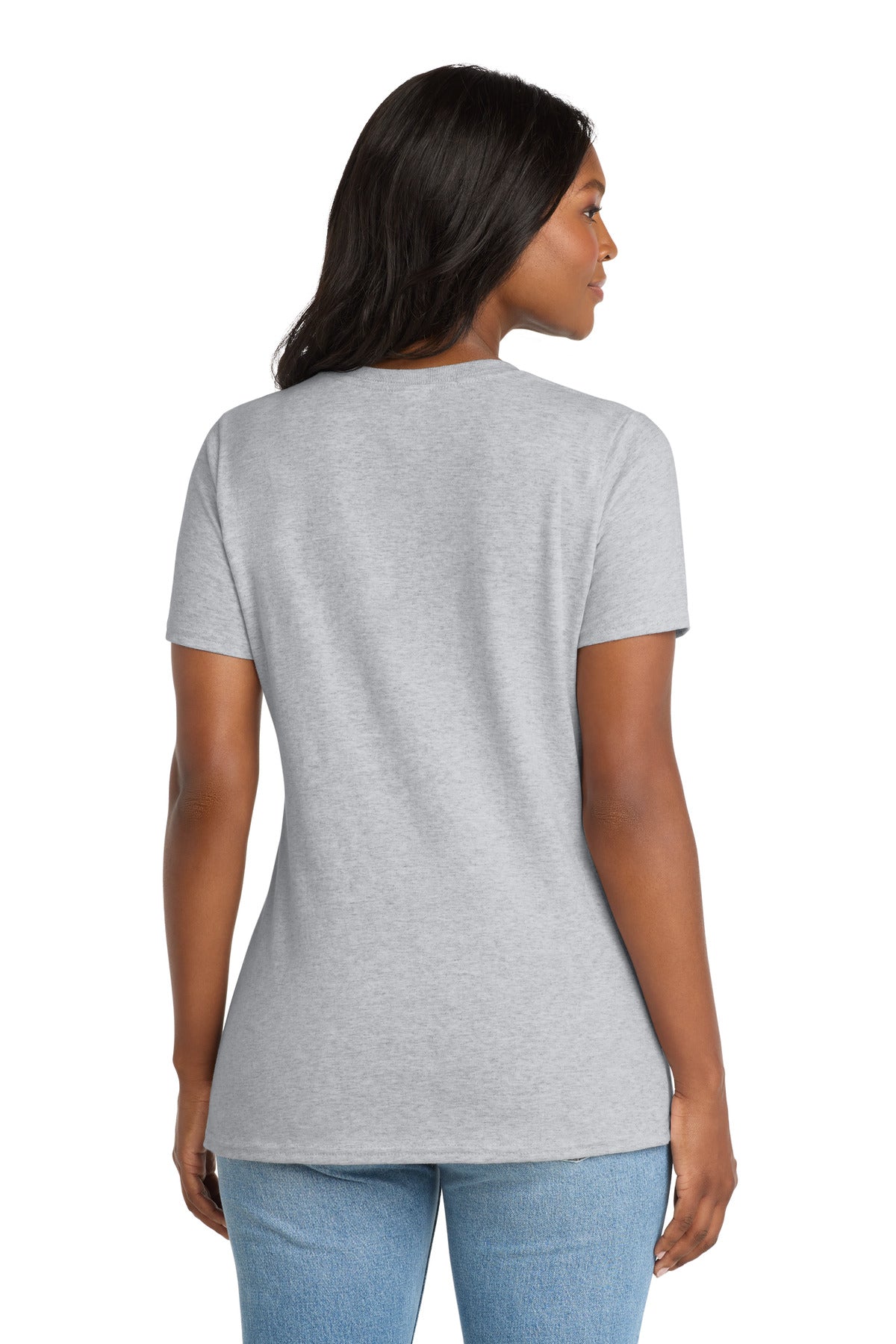 Port & Co Women's Core Cotton V-Neck Tee. LPC54V (Choose Your Design)