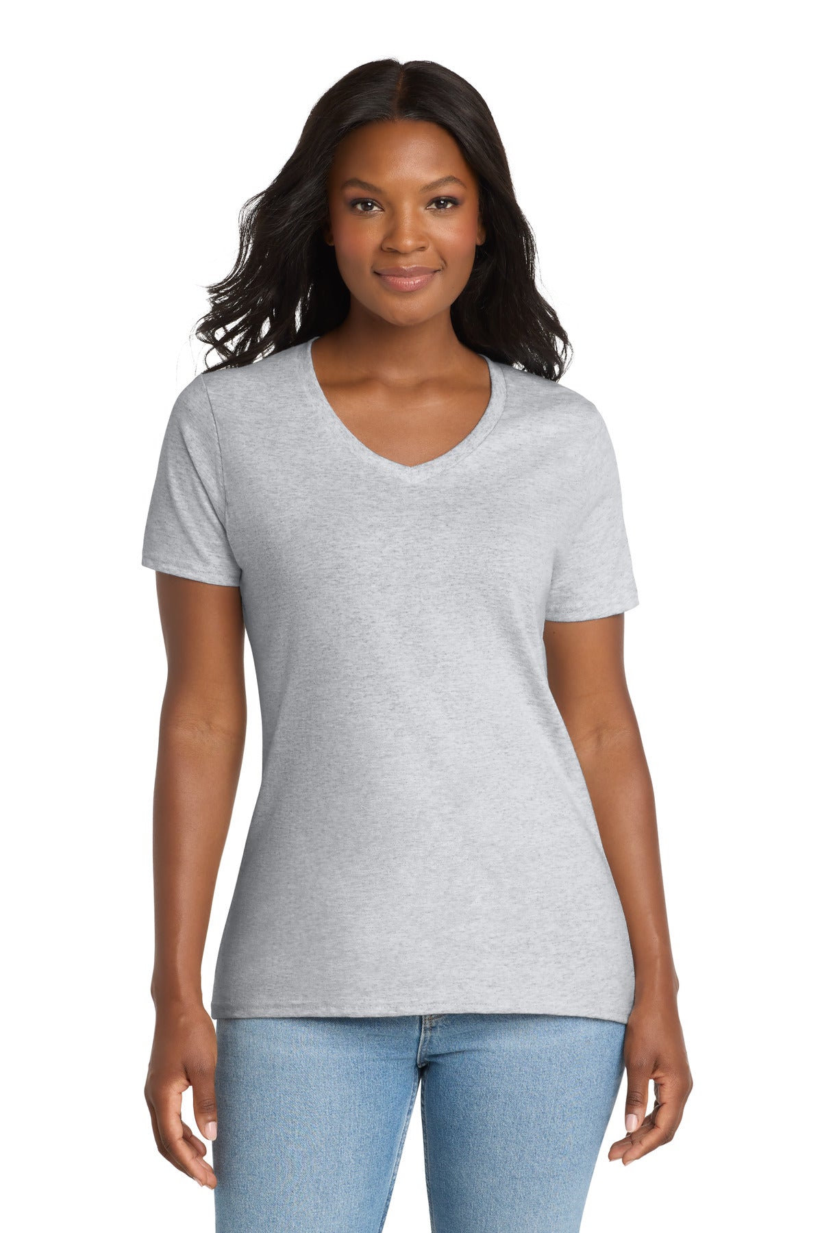 Port & Co Women's Core Cotton V-Neck Tee. LPC54V (Choose Your Design)