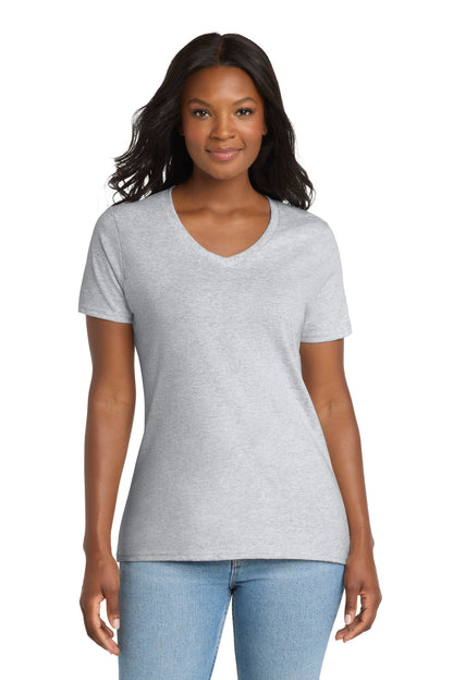 Port & Co Women's Core Cotton V-Neck Tee. LPC54V (Choose Your Design)