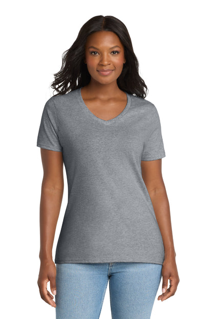 Port & Co Women's Core Cotton V-Neck Tee. LPC54V (Choose Your Design)