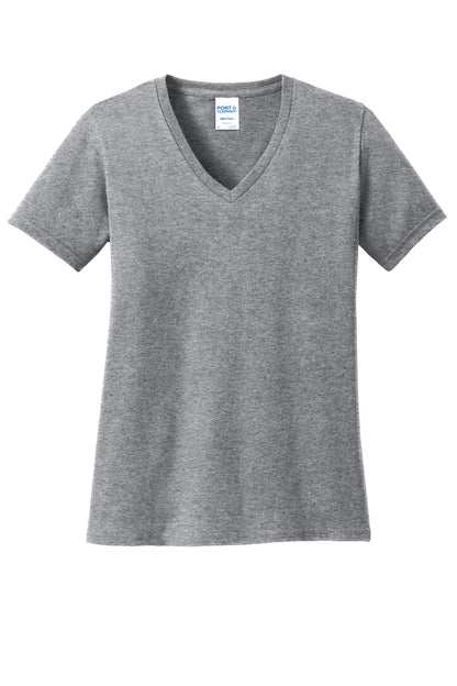 Port & Co Women's Core Cotton V-Neck Tee. LPC54V (Choose Your Design)