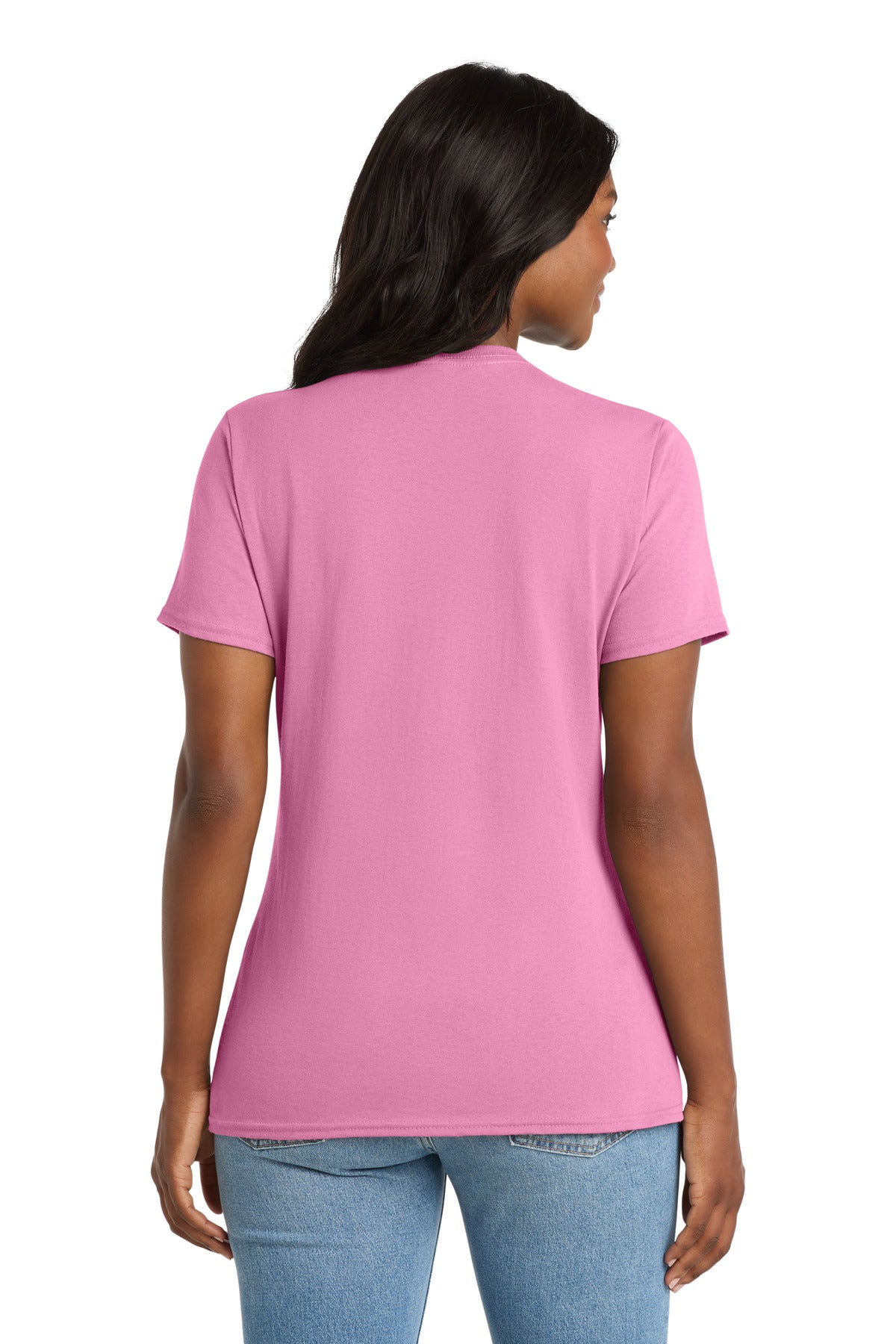 Port & Co Women's Core Cotton V-Neck Tee. LPC54V (Choose Your Design)