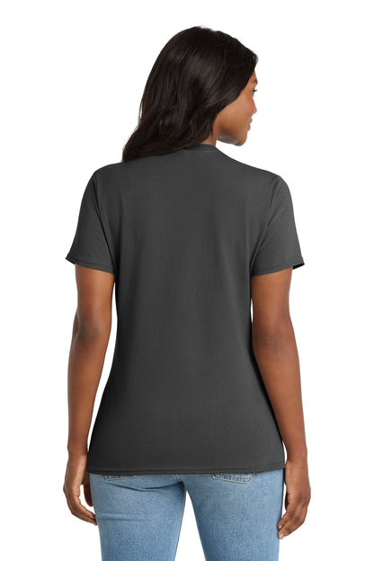 Port & Co Women's Core Cotton V-Neck Tee. LPC54V (Choose Your Design)