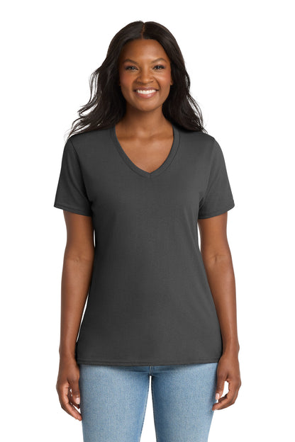 Port & Co Women's Core Cotton V-Neck Tee. LPC54V (Choose Your Design)