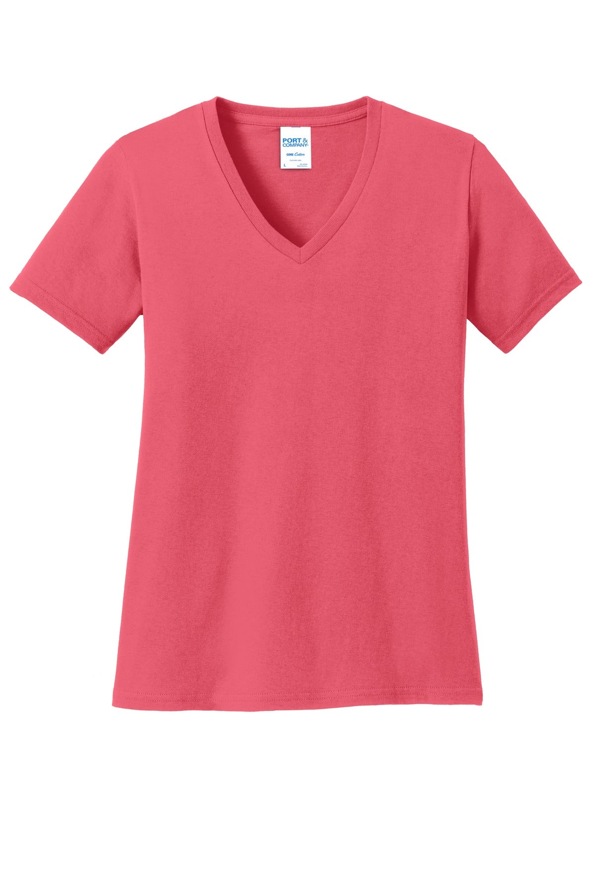 Port & Co Women's Core Cotton V-Neck Tee. LPC54V (Choose Your Design)
